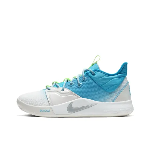Nike PG 3 LURE Рыбалка Приманки MID Топ Баскетбольные кроссовки для игры Мужской Синий Белый Градиент