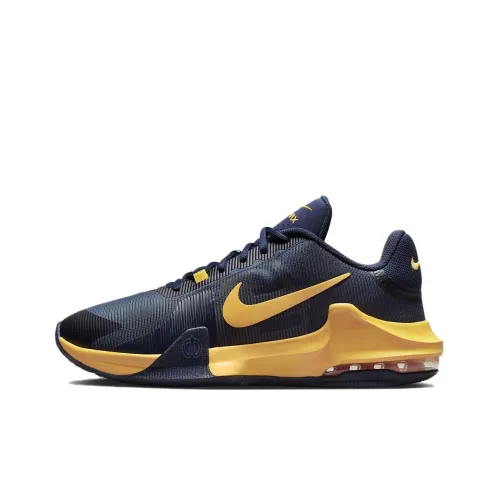 Nike Air Max IMPACT 4 Low Топ Баскетбольные кроссовки Унисекс Черный Оранжевый