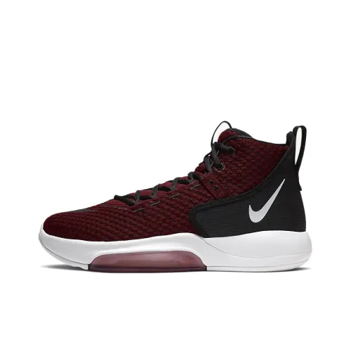 Nike Zoom Rize 1 Non Slip Легкий Высокий Топ Баскетбольные Кроссовки для Игры Унисекс Черный Красный