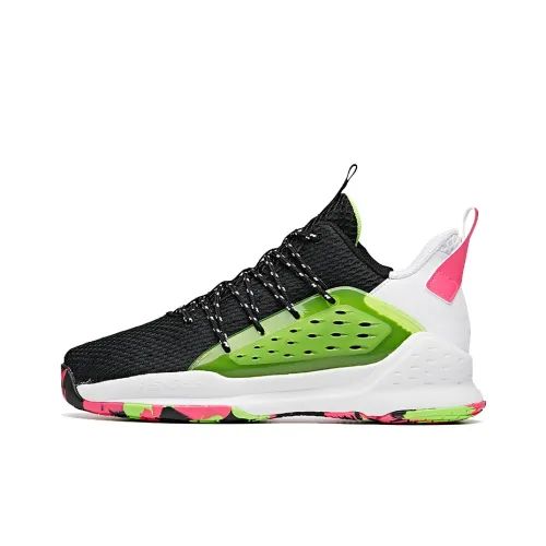 ANTA Basketball Collection Низкий Топ Баскетбольные Кроссовки для Игры Мужской Черный Зеленый Белый