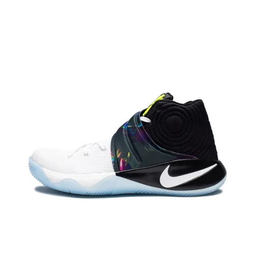 Nike Kyrie 2 Parade Нескользящий Легкий MID Баскетбольные кроссовки для игры Мужской Белый Черный