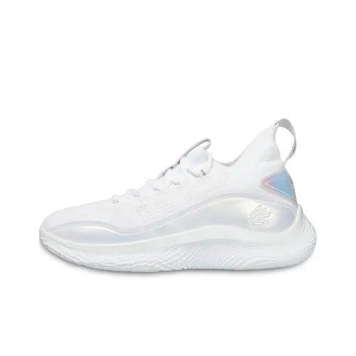 Under Armour Curry 8 MID Топ Баскетбольные кроссовки для игры Мужской Белый серебристый