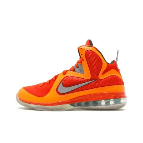Nike Lebron 9 Big Bang AS Shock Absorbers Slip-resistant MID Баскетбольные кроссовки Мужские Оранжевый Желтый