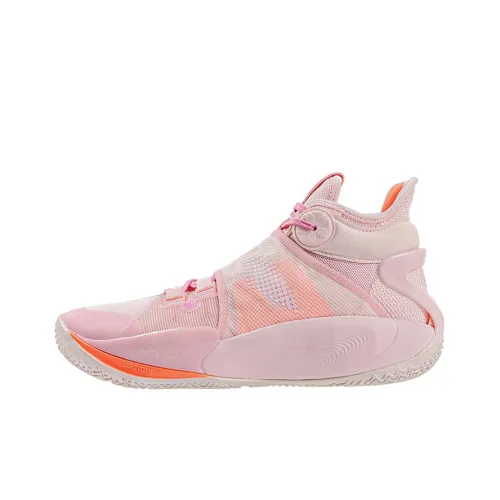 LINING SONIC 9 Амортизация Устойчивость к истиранию Покрытие Высокая поддержка Баскетбольные кроссовки Мужские Розовые