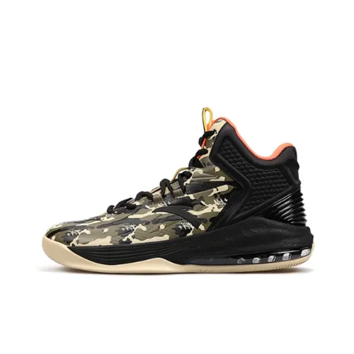 ANTA Амортизация противоскользящий устойчивый к истиранию высокий топ баскетбольные кроссовки мужской черный камуфляж