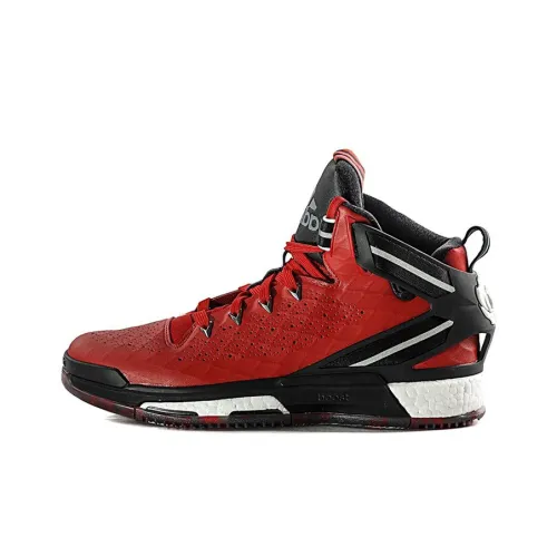 Adidas D Rose 6 Boost 'Алый Черный' ROSS 6 Противоскользящие Высокие Баскетбольные Кроссовки для Игры Мужские Черный Красный Белый