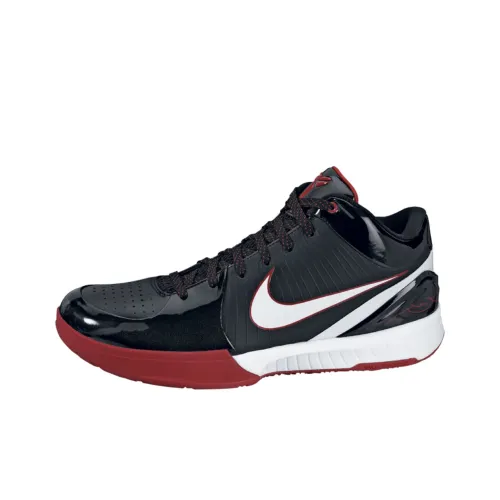 Nike Zoom Kobe 4 Амортизаторы Slip-resistant Низкий Топ Баскетбольные кроссовки Мужские Черные Красные