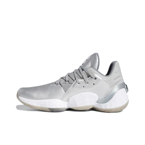 Adidas Harden Vol. 4 Gca Металлик Амортизация Износостойкий Низкий Топ Баскетбольные Кроссовки Мужские Серебристо-Серый