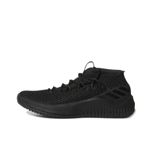 Adidas D Lillard 4 Основной черный Lillard 4 Амортизаторы Нижняя юбка Резистентный MID Баскетбольные кроссовки Мужской Черный воин