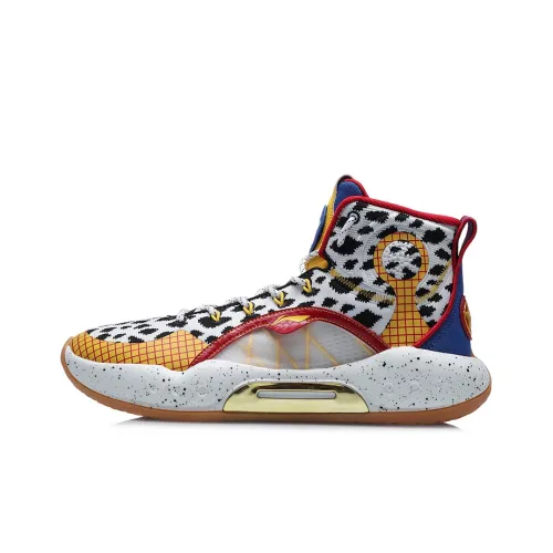 Disney x LiNing YuShuai 14 High Топ Баскетбольные Кроссовки Мужские Белый Желтый Синий