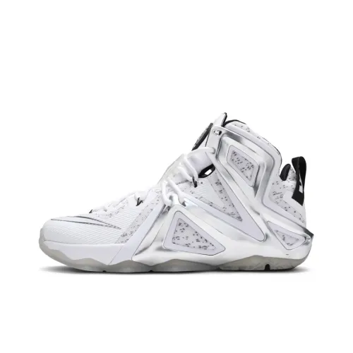 Pigalle x Nike Lebron 12 Elite 'Pigalle' Нескользящий Легкий MID Баскетбольные кроссовки для игры Мужской Черный Белый