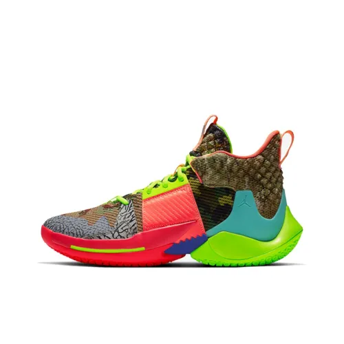 Джордан Why Not Zer0,2 MID Топ Баскетбольные кроссовки для игры Мужской Красный зеленый