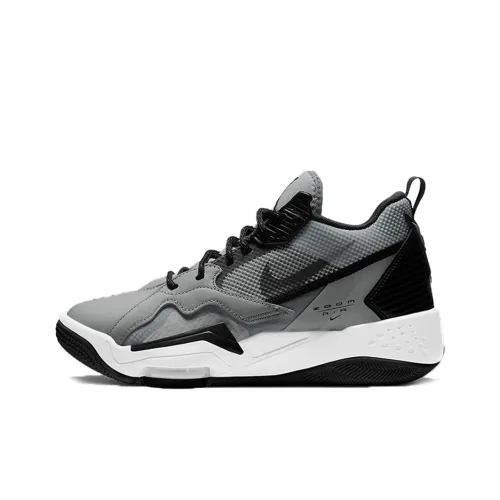 Джордан Zoom 92 Cool Grey Амортизация Противоскользящий Устойчивый к истиранию Покрытие Поддержка MID Топ