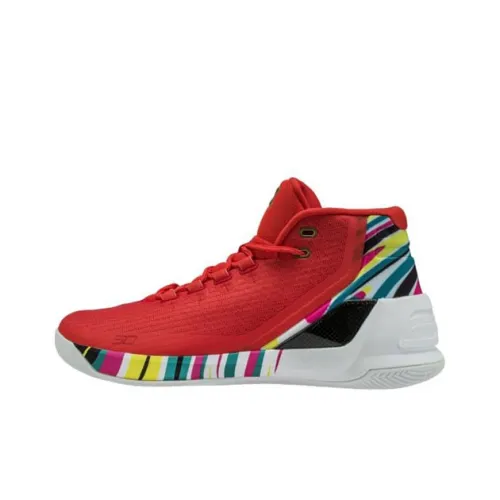 Under Armour Curry 3 Китайский Новый Год Curry 3 Китай Антискользящий Легкий MID Баскетбольные кроссовки для игры Мужской Красный