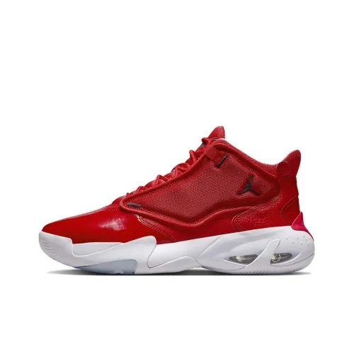 Jordan Max Aura 4 Амортизаторы Slip-resistant и устойчивые к истиранию MID Баскетбольные кроссовки Мужские Красный Белый