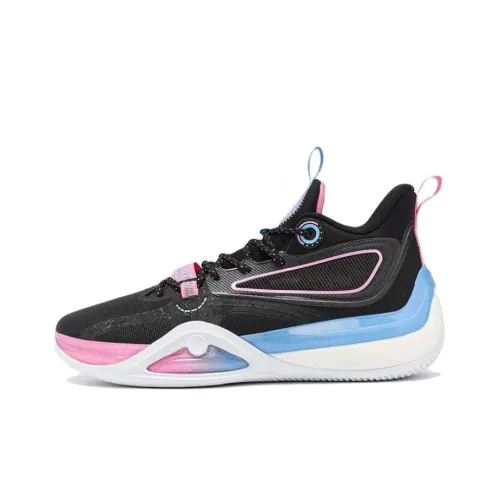 XTEP Амортизаторы Шок Устойчивые к Износу Высокий Топ Баскетбольные Кроссовки Мужские Черные Розовые