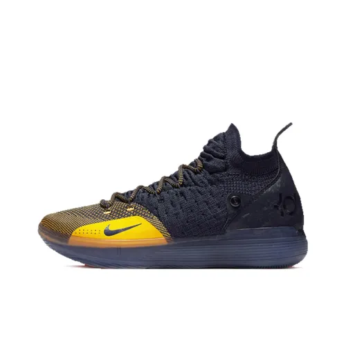 Nike KD 11 Michigan Цвет KD MID Топ Баскетбольные кроссовки для игры Мужской Синий Желтый