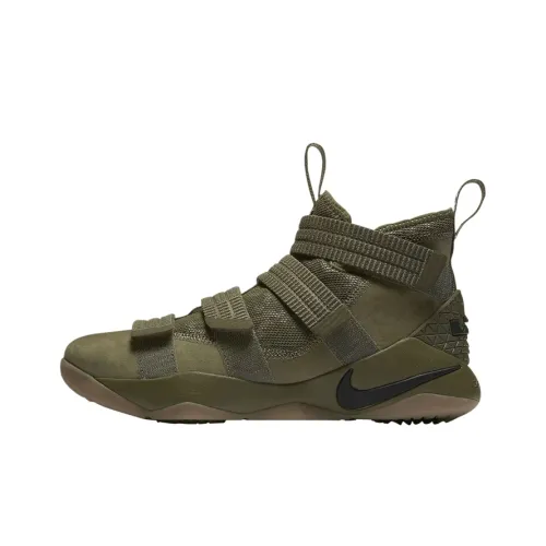 Nike Zoom Soldier 11 Амортизаторы Slip-resistant High Top Баскетбольные кроссовки Мужские Olive Green