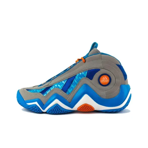 Adidas Crazy 97 Slip-Resistant Abrasion-Resistant MID Баскетбольные кроссовки Мужские Серый Синий