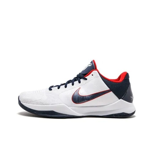 Nike Zoom Kobe 5 Kobe 5 Лазерный США Амортизация Износостойкий Низкий Топ Баскетбольные Кроссовки для Игры Мужской Белый