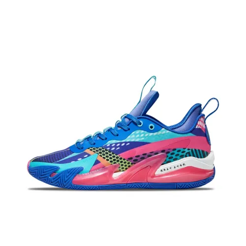 RIGORER Stop Ge 1,0 Амортизаторы Slip-resistant устойчивые к истиранию Низкий топ Баскетбольные кроссовки Унисекс Синий Розовый