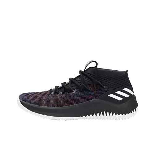 Adidas D Lillard 4 Lillard 4 Slip-resistant Abrasion-resistant Low-top Basketball Shoes Men's Black White