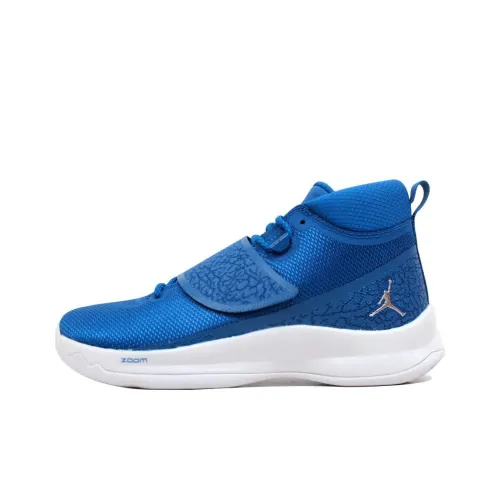 Jordan Super.Fly 5 Износостойкий и Легкий Высокий Топ Баскетбольные Кроссовки Мужские Синие