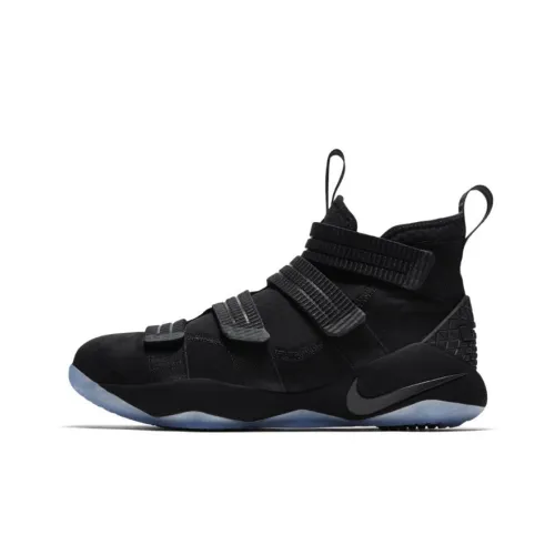 Nike Zoom Soldier 11 Prototype Джеймс Soldier 11 Нелипкий Легкий MID Баскетбольные кроссовки для игры Мужской Черный