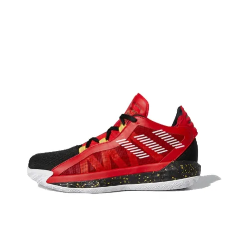 Adidas D Lillard 6 GCA Противоскользящие Устойчивые к истиранию Низкий Топ Баскетбольные Кроссовки Мужские Красный Черный Желтый
