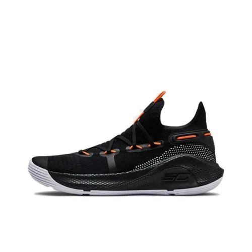 Under Armour Curry 6 противоскользящие устойчивые к истиранию низкий топ баскетбольные кроссовки унисекс черные и оранжевые