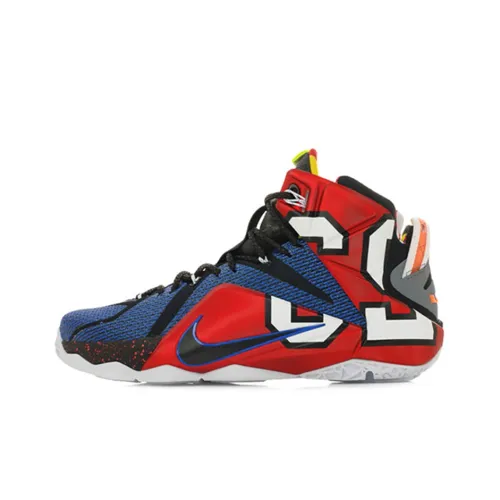Nike Lebron 12 Леброн 12 SE EP What The LeBron MID Топ Баскетбольные кроссовки для игры Мужской Красный синий Азиатская Версия