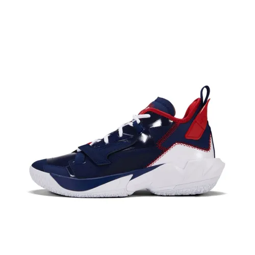 Джордан Why Not Zer0,4 Устойчивый к истиранию Низкий Топ Баскетбольные кроссовки для игры Мужские Белый Синий Красный