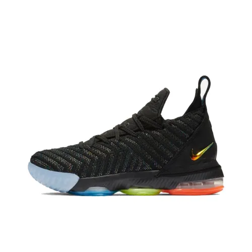 Nike Lebron 16 Амортизаторы Slip-resistant MID Баскетбольные кроссовки Женские Черный