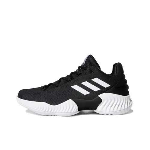 Adidas Pro Bounce 2018 Low Противоскользящие Амортизаторы Низкий Топ Баскетбольные Кроссовки Мужские Белый Черный