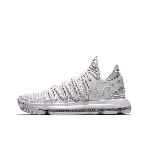 Nike KD 10 Platinum Color KD Shock Absorbers Slip-Resistant MID Баскетбольные кроссовки для игры Мужской Свет Platinum