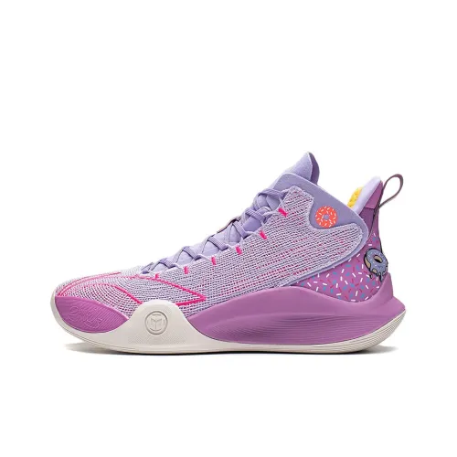 LINING CJ 1 CJ 1 Устойчивый к истиранию Дышащий Противоскользящий MID Топ Баскетбольные кроссовки Мужской Лиловый