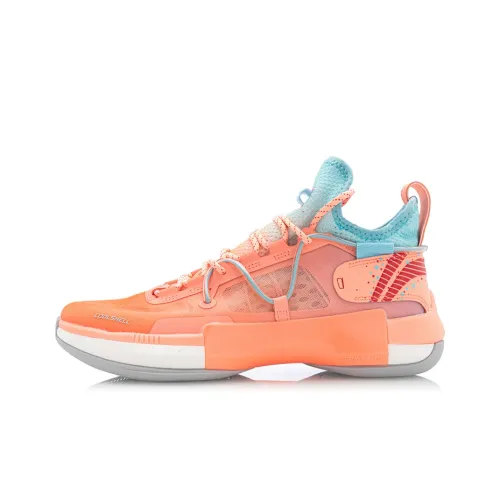 LiNing Speed 6 Амортизаторы Slip-resistant и устойчивые к истиранию MID Баскетбольные кроссовки Мужские Оранжевый Синий