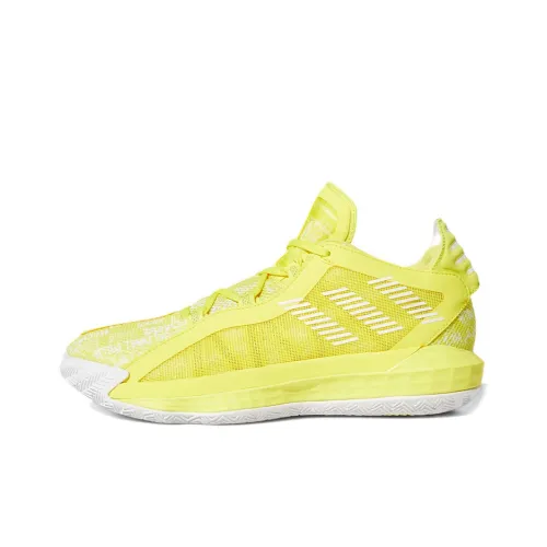 Adidas D Lillard 6 GCA Амортизаторы Slip-resistant Низкий топ Баскетбольные кроссовки Мужской Лимон Азиатская версия