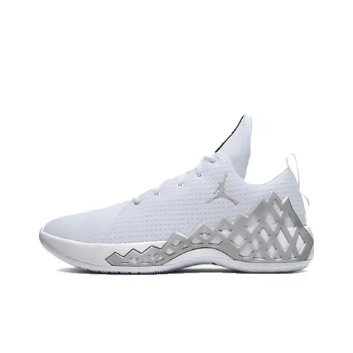 Jordan Jumpman Diamond LOW PF Non Slip Легкий Низкий Топ Баскетбольные кроссовки Мужской Белый Серебряный