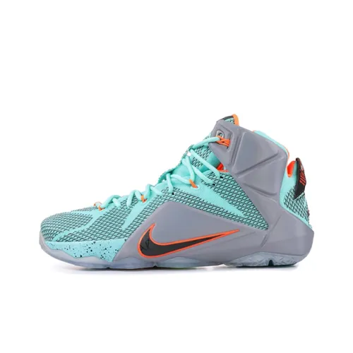 Nike Lebron 12 NSRL Нескользящий Легкий MID Баскетбольные кроссовки Мужской Серый Зеленый