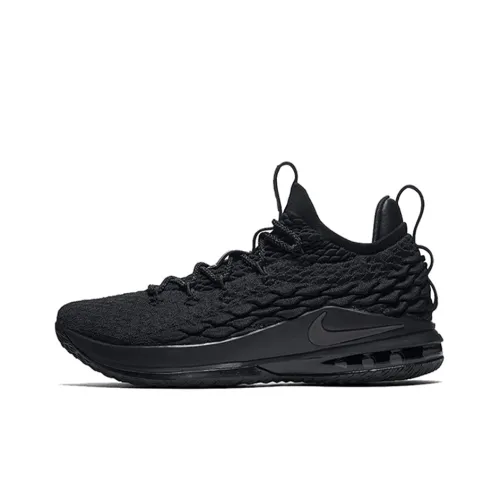Nike Lebron 15 Low 'Blackout' Нескользящий Легкий Низкий Топ Баскетбольные Кроссовки для Игры Мужской Черный