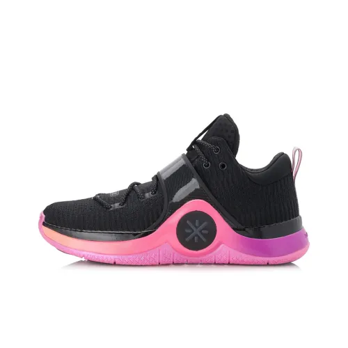 LiNing Way Of Wade 6 Sunrise Амортизаторы Противоскользящие MID Топ Баскетбольные кроссовки Мужские Розовый Черный
