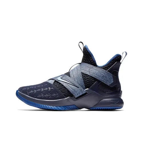 Nike Zoom Soldier 12 LeBron 'Blackened Blue' MID Баскетбольная обувь для игры Мужская Морской синий