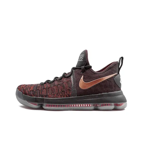 Nike KD 9 The Sauce Shock Absorbers Lower Body Resistant MID Баскетбольные кроссовки для игры Мужской Умбра Красный