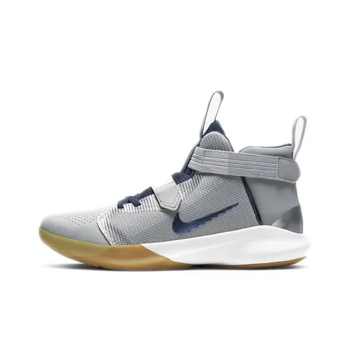 Nike Precision 3 FlyEase Нескользящий Легкий MID Баскетбольные кроссовки для игры Унисекс Серый Синий