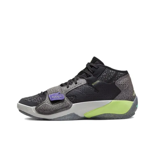 Джордан Zion 2 Zion 2 Амортизаторы Slip-resistant Abrasion-resistant MID Баскетбольные кроссовки Мужской Черный Зеленый Синий