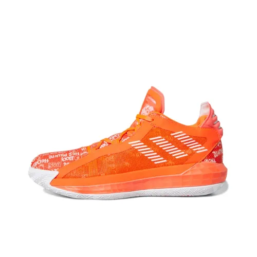 Adidas D Lillard 6 Lillard Амортизация Низкие Баскетбольные Кроссовки Мужские Оранжевые Белые