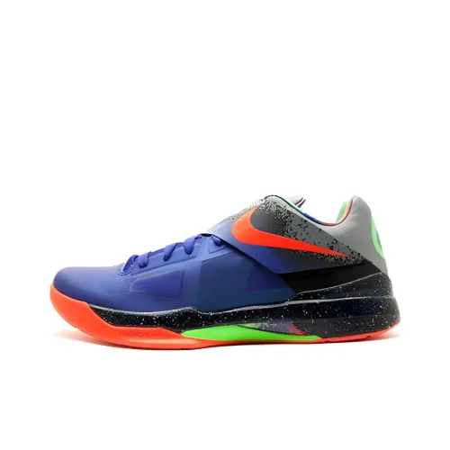 Nike KD 4 NERF Нескользящий Легкий Низкий Топ Баскетбольные Кроссовки Мужские Синие