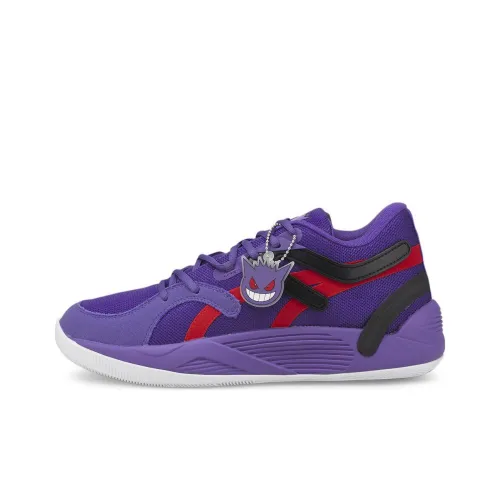 Покемон X PUMA Trc Blaze Court Gengar Slip-resistant Abrasion-resistant Low-top Basketball Shoes Men's Purple