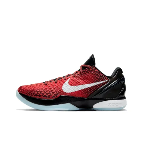 Nike Zoom Kobe 6 Low Топ Баскетбольные кроссовки для игры Унисекс Черный Красный